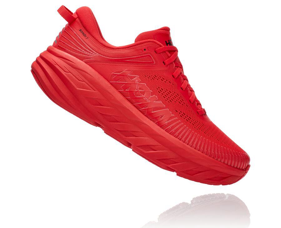 Hoka Australia One One Bondi 7 - Mens Running Shoes Red - NIEJM-2085